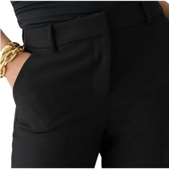 J.Crew Black Sydney Wide Leg Flare Pant in Four-Season Cropped Stretch - Picture 2 of 14